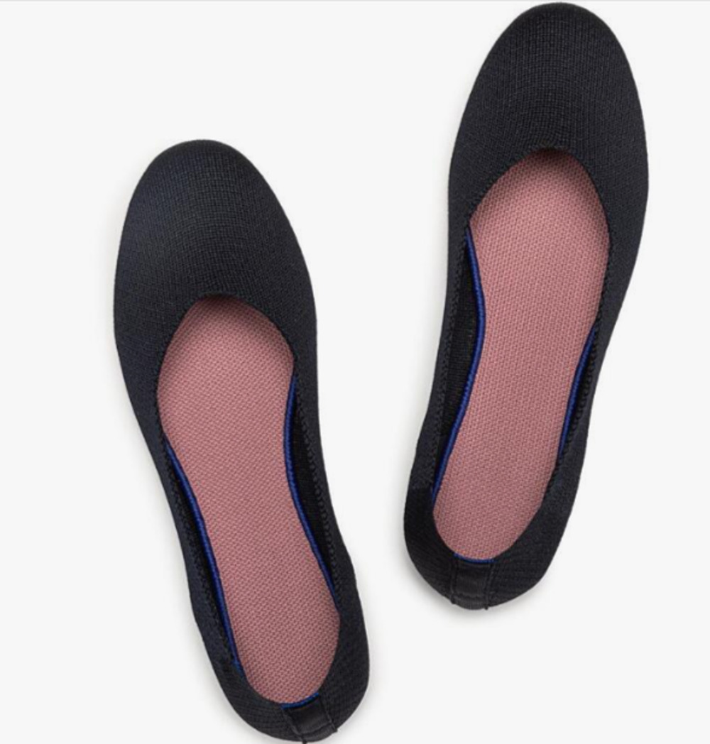 Frank Mully Women's Knit Ballet Flats Black Round Toe Slip On Shoes Size 9
